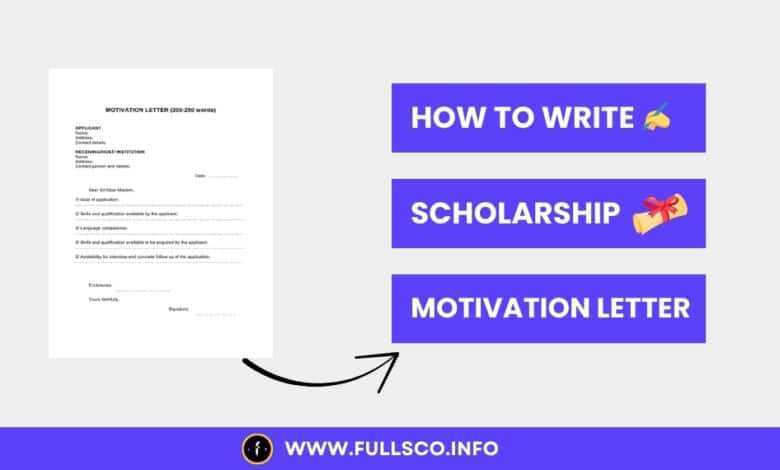 How to Write a Scholarship Motivation Letter Image illustrating advice on writing motivation letters for scholarship applications.