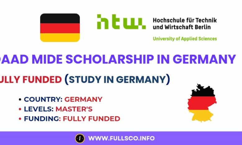 Image providing details on DAAD MIDE Scholarship for 2025 in Germany.