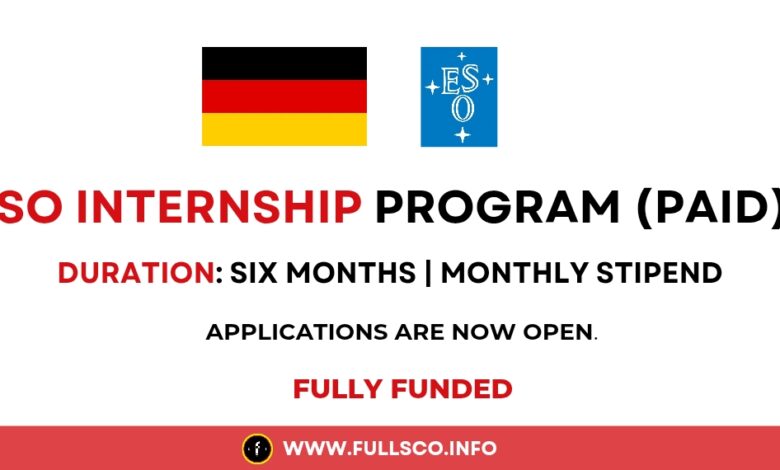 ESO Internship Program 2025 in Germany – Fully Funded Graphic for ESO Internship Program 2025 in Germany, fully funded