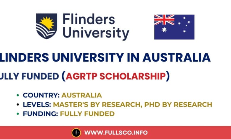 Flinders University AGRTP Scholarship 2026 in Australia (Fully Funded) Image about Flinders University AGRTP fully funded scholarship for 2026 in Australia.