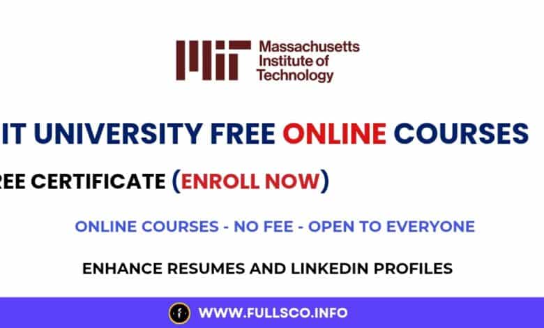 MIT Free Online Courses 2025 (Certificates) MIT Free Online Courses Featured Post Image