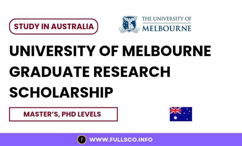Image showing University of Melbourne Graduate Research Scholarship Details