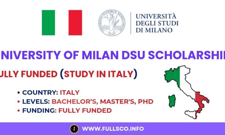 University of Milan DSU Scholarship 2025/26 in Italy Image about the University of Milan DSU Scholarship